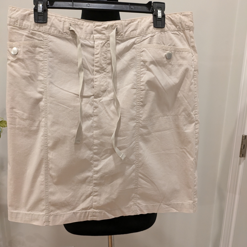 Eddie Bauer Elegant Cream Midi Skirt Size 10 Made In India